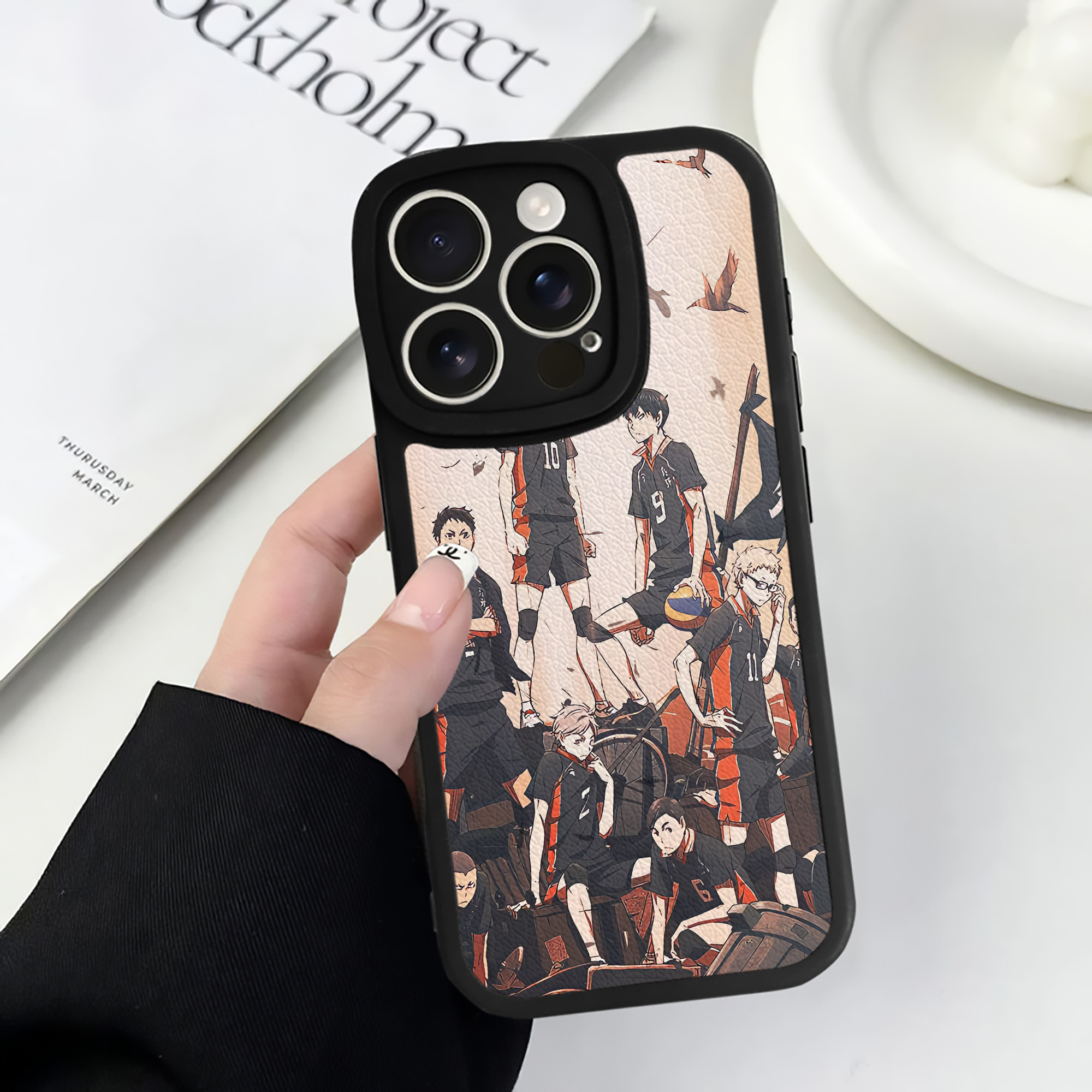 （画像用） ハイキュー!! Haikyu!! 【iPhone 16シリーズ対応】シリコンスマホケース（レザー調） 材質：シリコン